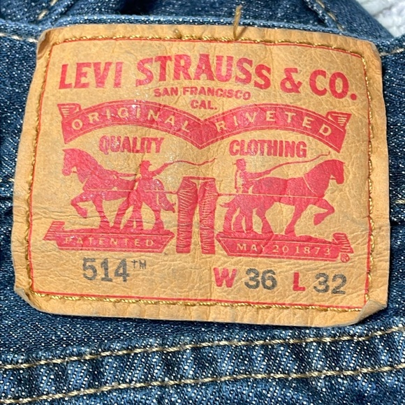 Mens Levi’s 514 Slim Straight Fit Jeans Size 36x32 - Picture 8 of 12
